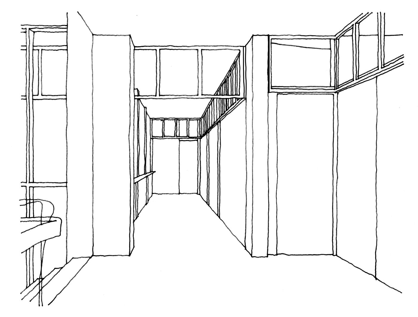 Landing clerestory sketch